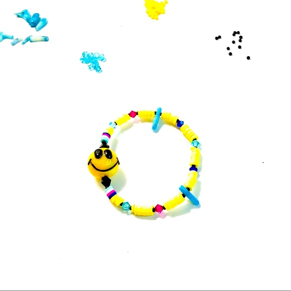 Have A Nice Day Stretch Smiley Bracelet Hand Crafted by McGlamorous Out of Stock - Picture 4 of 4